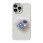 For iPhone 14 Pro Max Love Gem Holder Degradable Phone Case(White)