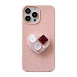 For iPhone 13 Love Gem Holder Degradable Phone Case(Pink)