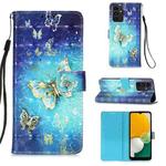 For Samsung Galaxy A54 5G 3D Painting Horizontal Flip Leather Phone Case(Golden Butterfly)