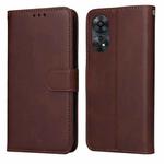 For OPPO Reno8 T 4G Classic Calf Texture Flip Leather Phone Case(Brown)