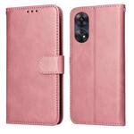 For OPPO Reno8 T 4G Classic Calf Texture Flip Leather Phone Case(Rose Gold)