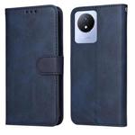 For vivo Y02 4G Classic Calf Texture Flip Leather Phone Case(Blue)