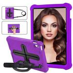 For iPad 10th Gen 10.9 2022 Shield 360 Rotation Handle EVA Shockproof PC Tablet Case(Purple Black)