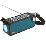 T&G TG637 Outdoor Portable Solar Power Wireless Bluetooth Speaker with FM / Flashlight / TF Card Slot(Peacock Blue)