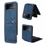 For Samsung Galaxy Z Flip3 5G Skin Feel Life Tree Metal Button Leather Phone Case(Blue)