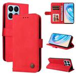 For Honor X8a Skin Feel Life Tree Metal Button Leather Phone Case(Red)