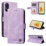 For OPPO Reno8 T 4G Skin Feel Life Tree Metal Button Leather Phone Case(Purple)