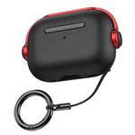For AirPods Pro 2 Wireless Earphones TPU Protective Case(Black Red)