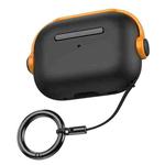 For AirPods Pro Wireless Earphones TPU Protective Case(Black Gold)