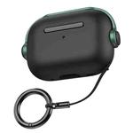 For AirPods Pro Wireless Earphones TPU Protective Case(Black Green)