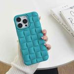 For iPhone 14 3D Cube Weave Texture Skin Feel Phone Case(Dark Green)