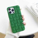 For iPhone 14 Plus 3D Cube Weave Texture Skin Feel Phone Case(Green)