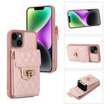 For iPhone 14 Plus Card Slot Leather Phone Case(Pink)