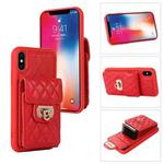For iPhone XS Max Card Slot Leather Phone Case(Red)