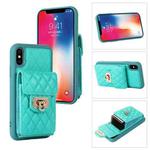 For iPhone XS Max Card Slot Leather Phone Case(Mint Green)