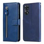 For OPPO Reno8 T 4G Calf Texture Zipper Leather Phone Case(Blue)