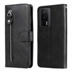 For Xiaomi Redmi K60/K60 Pro Calf Texture Zipper Leather Phone Case(Black)