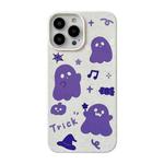 For iPhone 14 Pro Max Ins Style Lovely Pattern Degradable Phone Case(Ghost Purple)