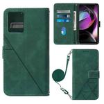 For Motorola Moto G 5G 2023 Crossbody 3D Embossed Flip Leather Phone Case(Dark Green)