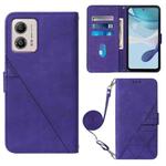 For Motorola Moto G53 / G23 / G13 Crossbody 3D Embossed Flip Leather Phone Case(Purple)