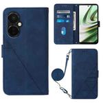 For OnePlus Nord CE3 5G Crossbody 3D Embossed Flip Leather Phone Case(Blue)