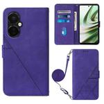 For OnePlus Nord CE3 5G Crossbody 3D Embossed Flip Leather Phone Case(Purple)