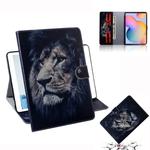 For Galaxy Tab S6 Lite P610 / P615 Colored Drawing Horizontal Flip Leather Case with Holder & Card Slot & Wallet(Lion)