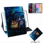 For Galaxy Tab S6 Lite P610 / P615 Colored Drawing Horizontal Flip Leather Case with Holder & Card Slot & Wallet(Oil Owl)