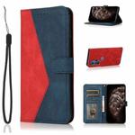 For Motorola Edge+ 2020 Dual-color Stitching Leather Phone Case(Red Blue)