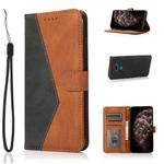 For LG K50 / Q60 Dual-color Stitching Leather Phone Case(Black Brown)