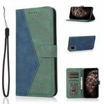For LG K52 Dual-color Stitching Leather Phone Case(Blue Green)