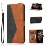 For LG K61 Dual-color Stitching Leather Phone Case(Black Brown)