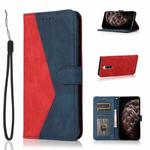 For Sony Xperia 1 Dual-color Stitching Leather Phone Case(Red Blue)