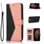 For Sony Xperia 1 Dual-color Stitching Leather Phone Case(Black Rose Gold)