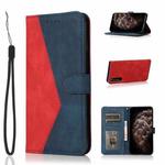 For Sony Xperia 5 II Dual-color Stitching Leather Phone Case(Red Blue)