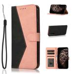 For Sony Xperia 5 II Dual-color Stitching Leather Phone Case(Black Rose Gold)