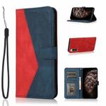 For Sony Xperia 10 II Dual-color Stitching Leather Phone Case(Red Blue)