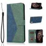 For Sony Xperia L1 Dual-color Stitching Leather Phone Case(Blue Green)