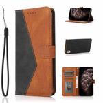 For Sony Xperia L1 Dual-color Stitching Leather Phone Case(Black Brown)