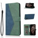 For Sony Xperia L4 Dual-color Stitching Leather Phone Case(Blue Green)