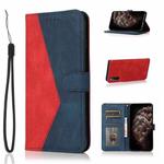 For Sony Xperia L4 Dual-color Stitching Leather Phone Case(Red Blue)