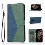 For OnePlus 7 Pro Dual-color Stitching Leather Phone Case(Blue Green)