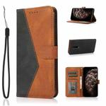 For OnePlus 7 Pro Dual-color Stitching Leather Phone Case(Black Brown)