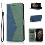 For Huawei P40 lite 5G Dual-color Stitching Leather Phone Case(Blue Green)
