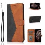 For Honor 10i / Honor 20 lite Dual-color Stitching Leather Phone Case(Black Brown)