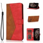 For Honor 10i / Honor 20 lite Dual-color Stitching Leather Phone Case(Brown Red)