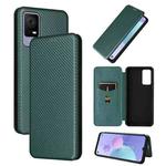 For TCL 408 Carbon Fiber Texture Flip Leather Phone Case(Green)