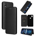 For Kyocera Digno SX3 KYG02 Carbon Fiber Texture Flip Leather Phone Case(Black)