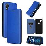 For Kyocera Digno SX3 KYG02 Carbon Fiber Texture Flip Leather Phone Case(Blue)