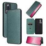 For Xiaomi 13 Lite Carbon Fiber Texture Flip Leather Phone Case(Green)